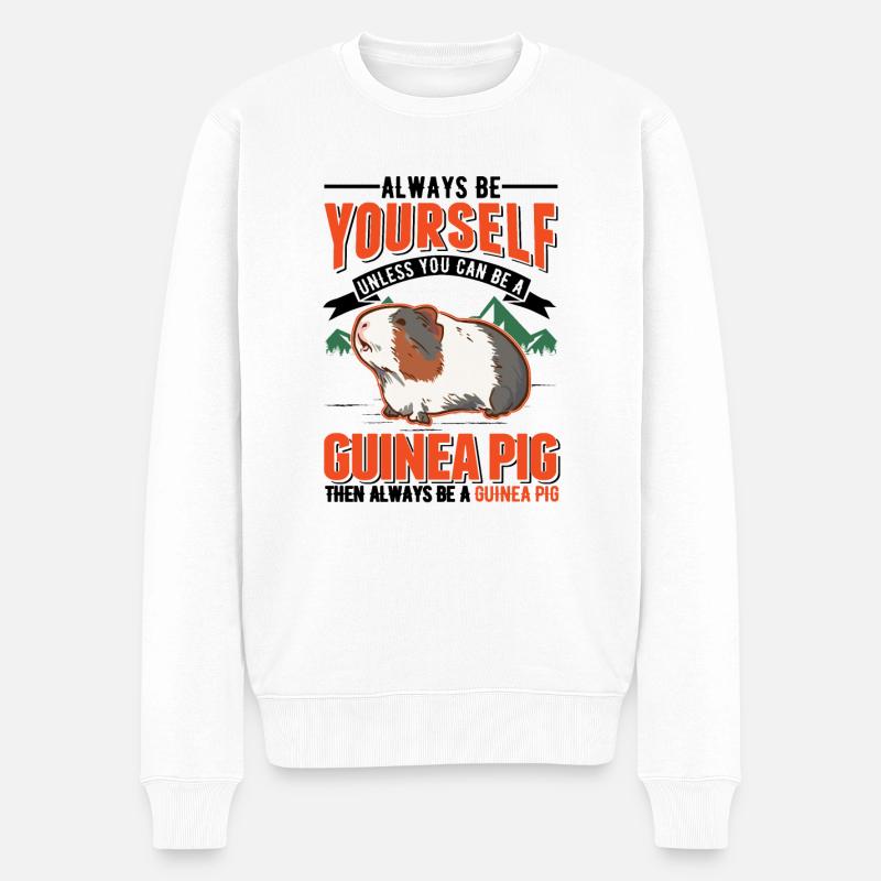 Meerschweinchen Geschenk Guinea Pig - Männer Premium Bio Pullover - Weiß