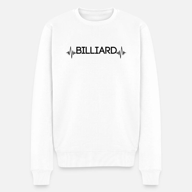 Billiard Herzschlag - Männer Premium Bio Pullover - Weiß