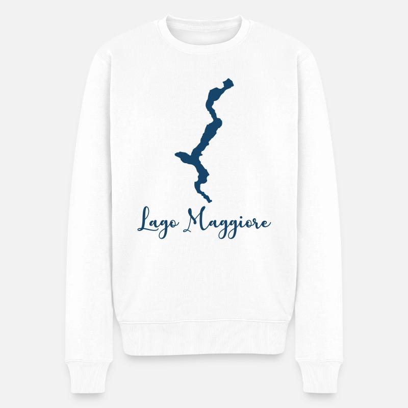 lago Maggiore - Männer Premium Bio Pullover - Weiß