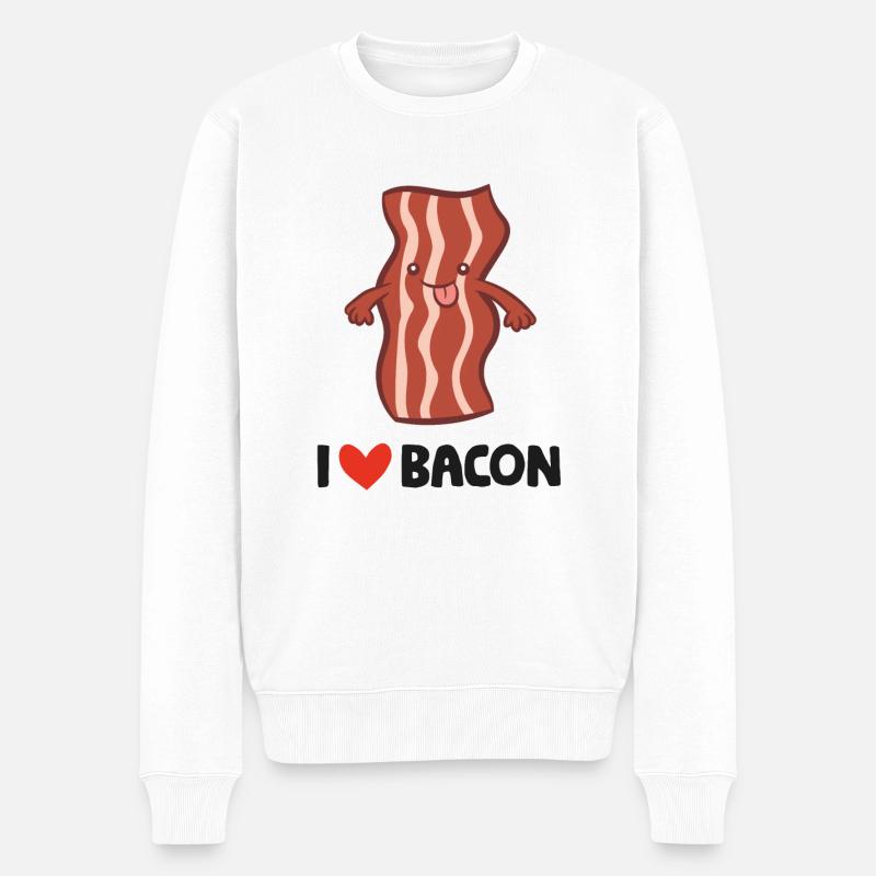 Ich liebe Speck Liebe Speck - Männer Premium Bio Pullover - Weiß