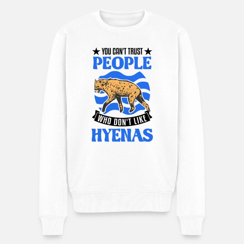 Hyäne Geschenk Erdwolf Hyena - Männer Premium Bio Pullover - Weiß