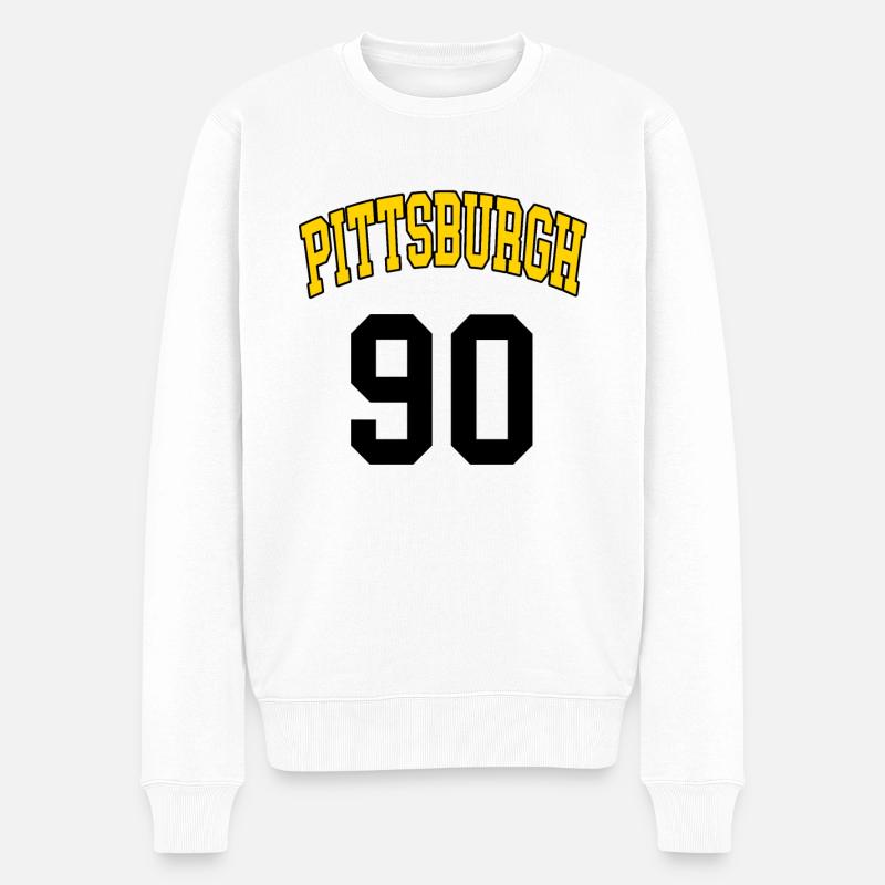 pittsburgh 90 - Pull Premium bio Homme - blanc