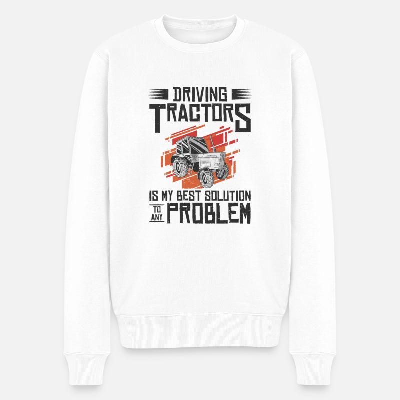Résolution de problèmes Tracteur Agriculture - Pull Premium bio Homme - blanc