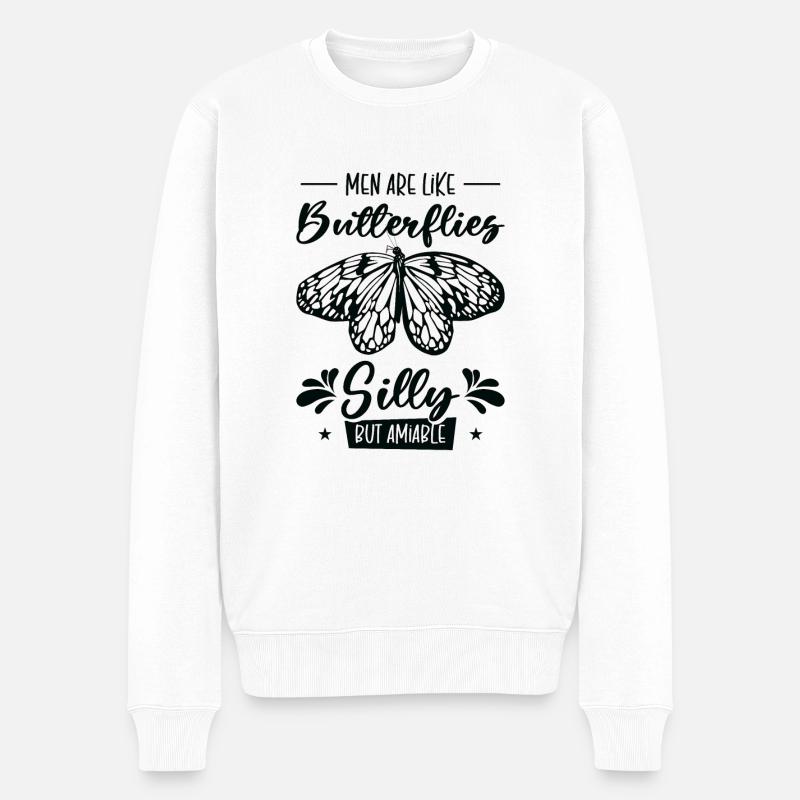 Papillon céleste Silly Men - Pull Premium bio Homme - blanc