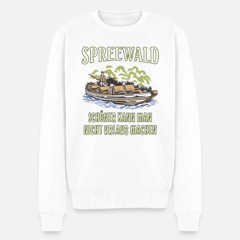 SPREEWALD URLAUB MACHEN - Männer Premium Bio Pullover - Weiß