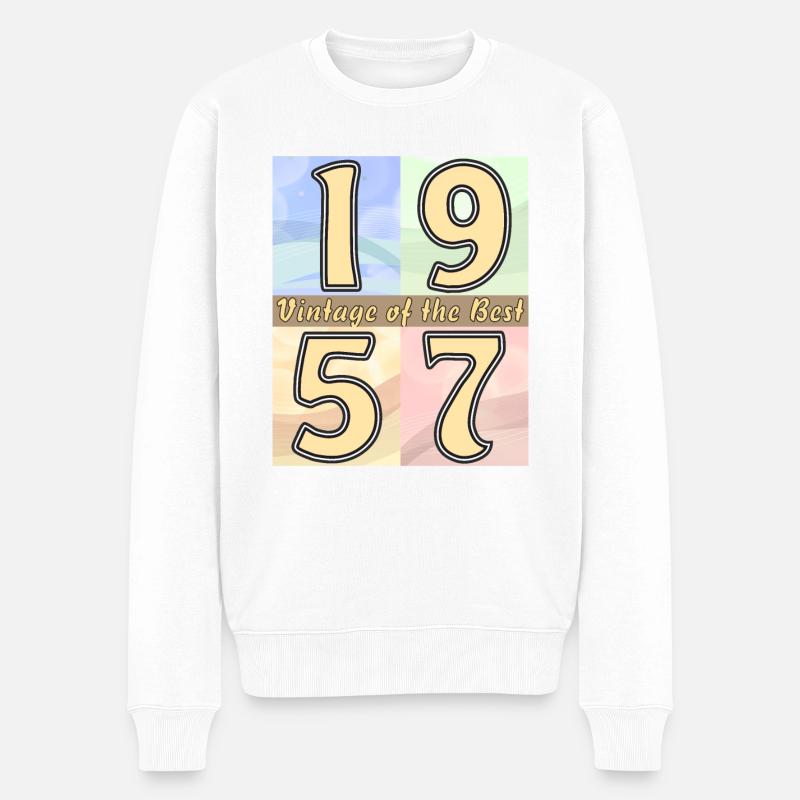 ANNÉE D’ANNIVERSAIRE 1957 - Pull Premium bio Homme - blanc