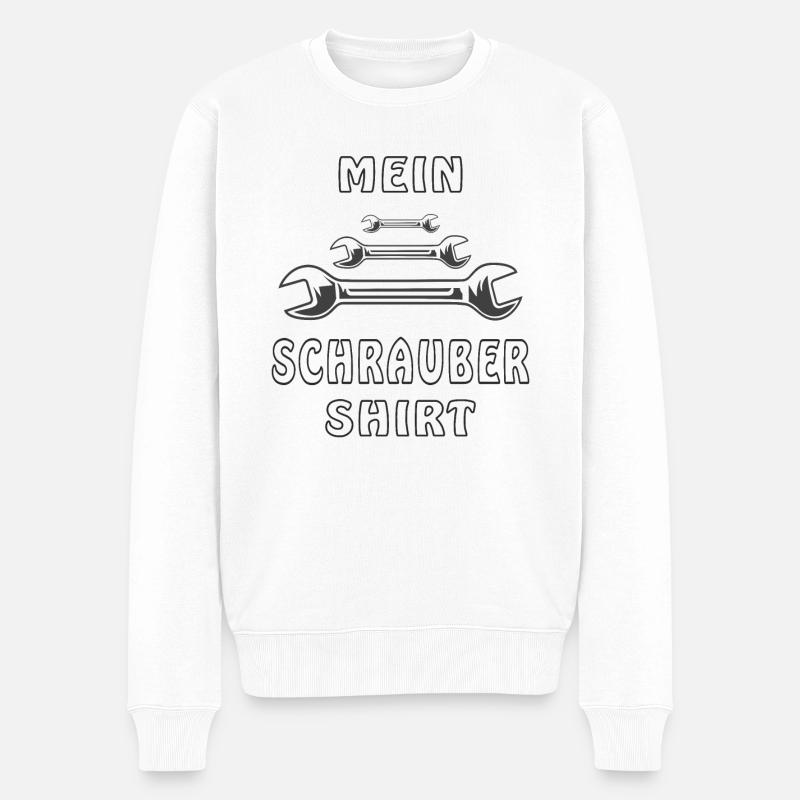 MEIN SCHRAUBER SHIRT - Männer Premium Bio Pullover - Weiß