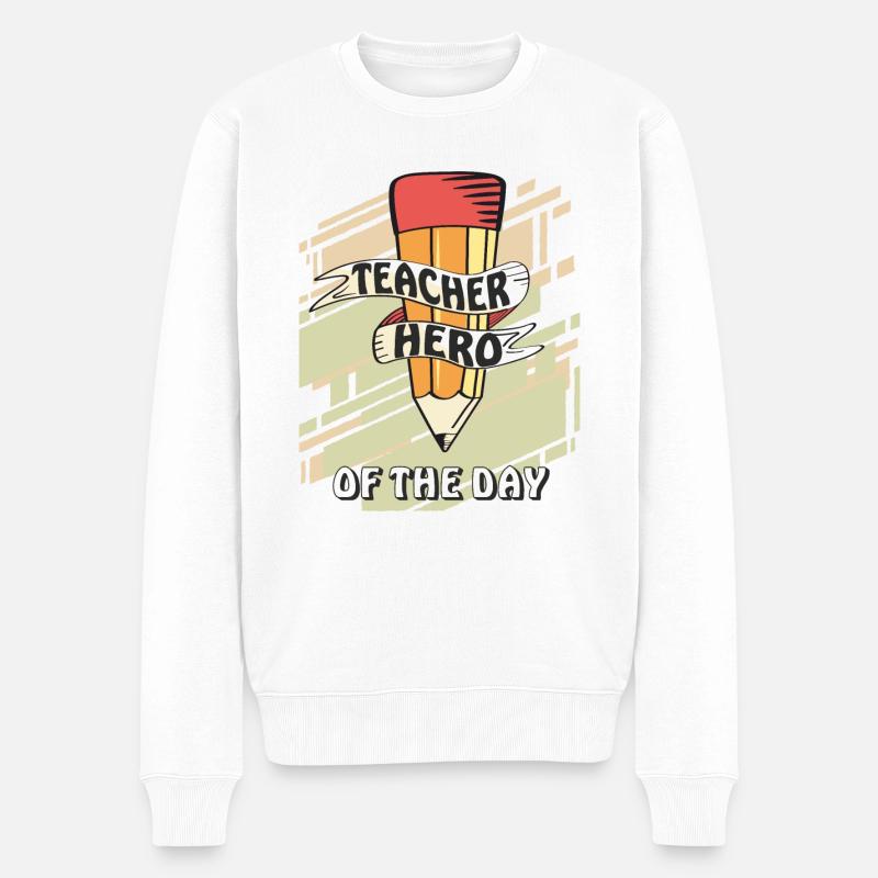 ENSEIGNANT HÉROS DU JOUR - Pull Premium bio Homme - blanc