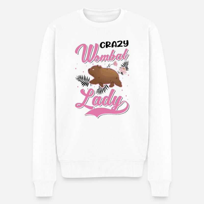 Dame Wombat folle - Pull Premium bio Homme - blanc