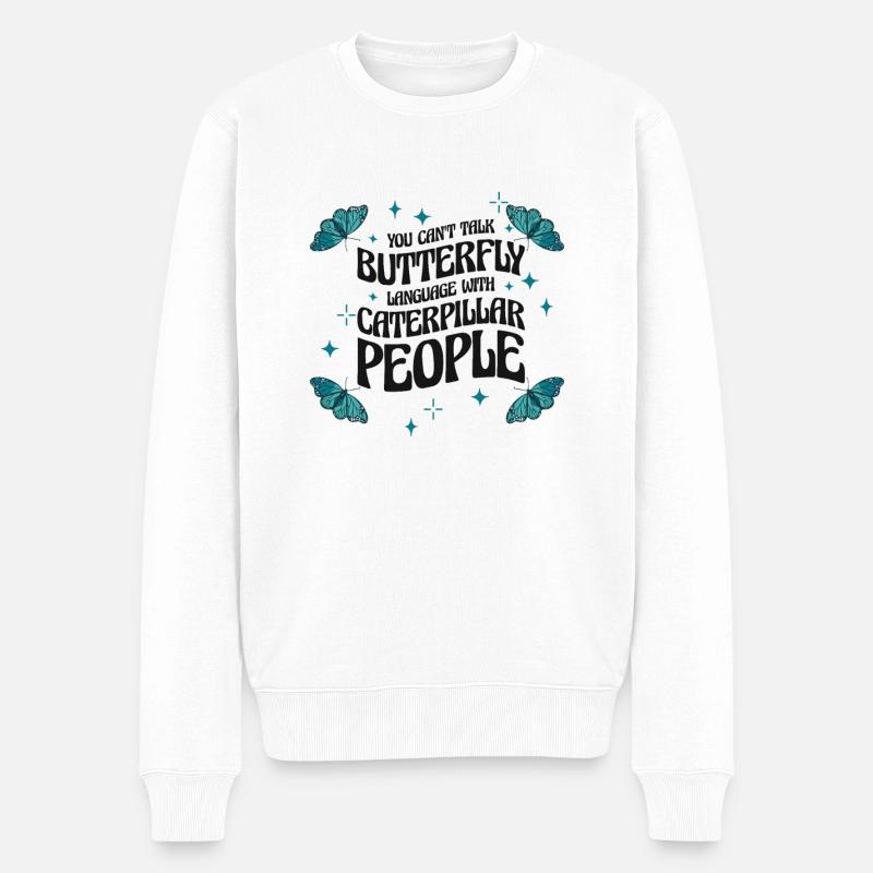 Art céleste Butterfly Talking - Pull Premium bio Homme - blanc