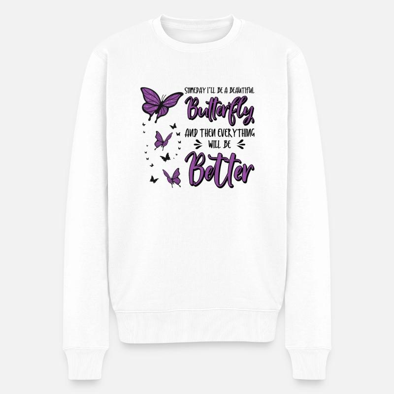 Papillon céleste mystique - Pull Premium bio Homme - blanc