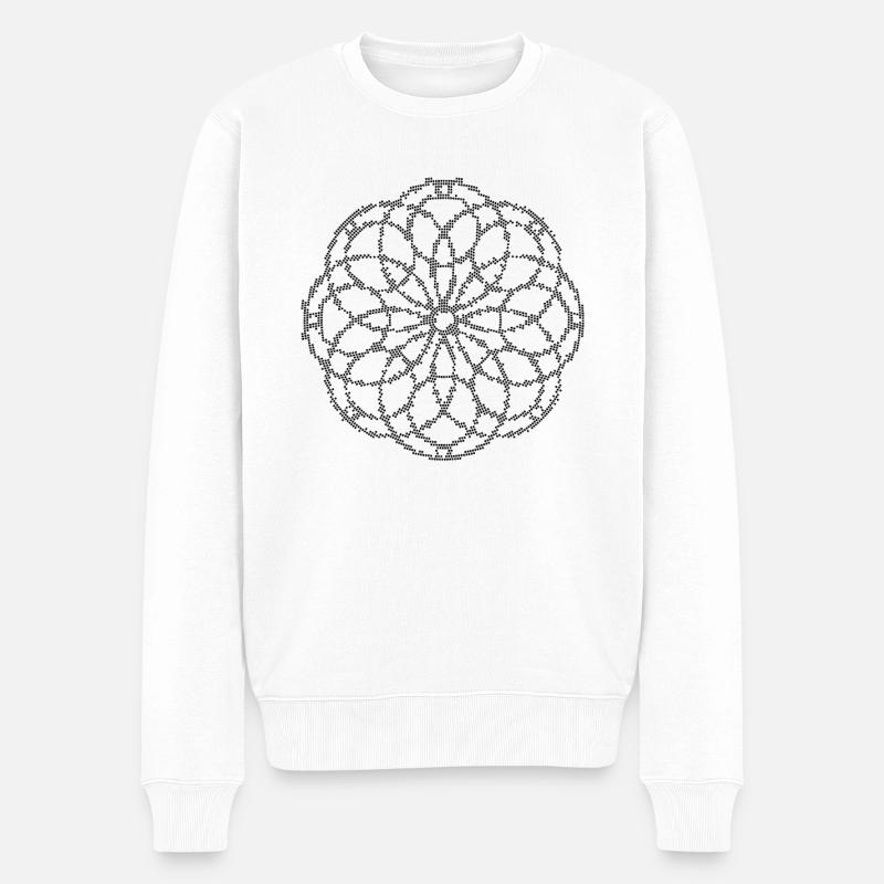 Mosaik Mandala - Männer Premium Bio Pullover - Weiß