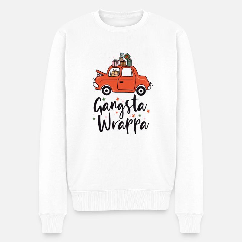 Gangsta Wrappa - Männer Premium Bio Pullover - Weiß