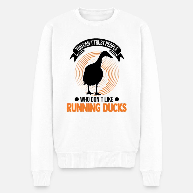 Indian Running Gift Running Duck - Pull Premium bio Homme - blanc