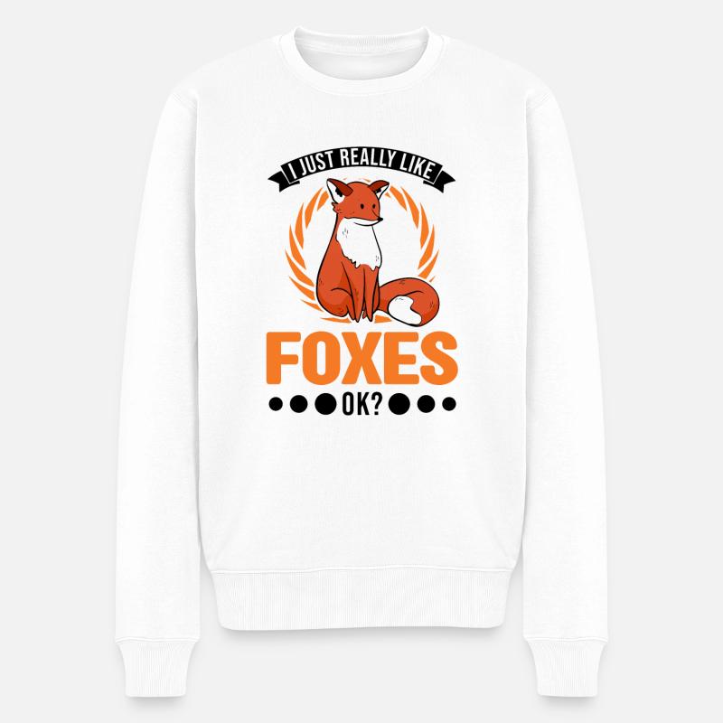 J’aime beaucoup Foxes Rotfuchs Fuchs - Pull Premium bio Homme - blanc