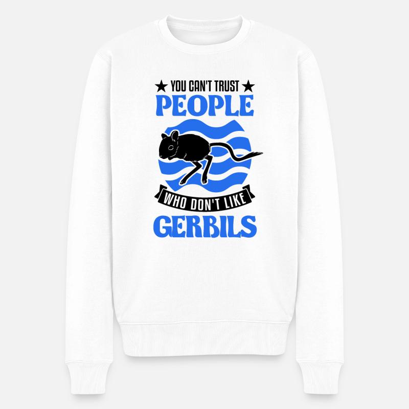 Gerbil Geschenk Rennratte Rennmaus - Männer Premium Bio Pullover - Weiß