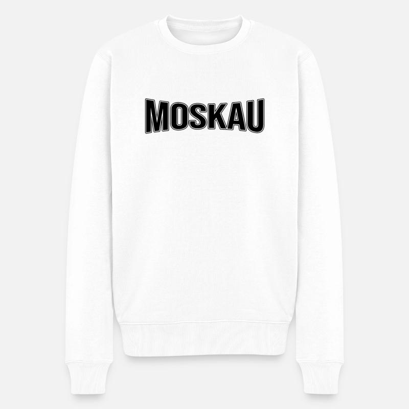 Moskau - Männer Premium Bio Pullover - Weiß