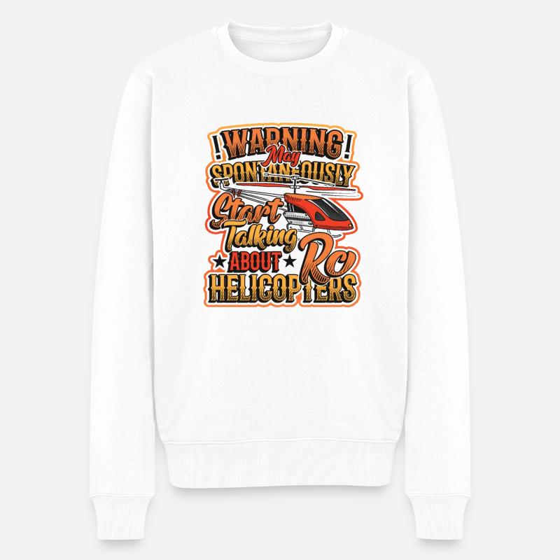 Warnung Kann Spontan Anfangen, Über Rc Zu Reden - Männer Premium Bio Pullover - Weiß