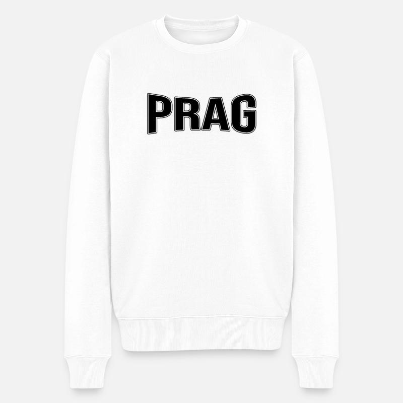 Prag - Männer Premium Bio Pullover - Weiß