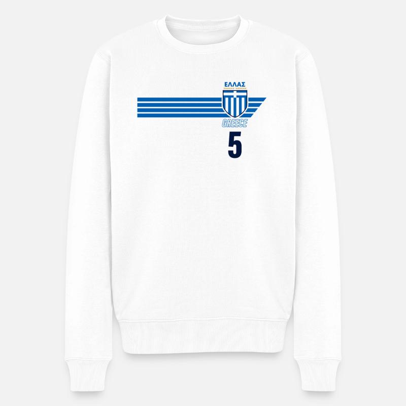Grèce Hellas Grèce Football grec - Pull Premium bio Homme - blanc