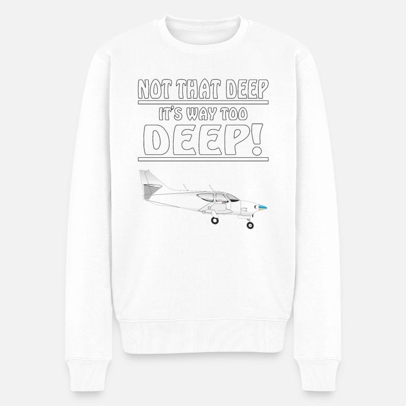 MOTORFLIEGER NOT THAT DEEP - Männer Premium Bio Pullover - Weiß