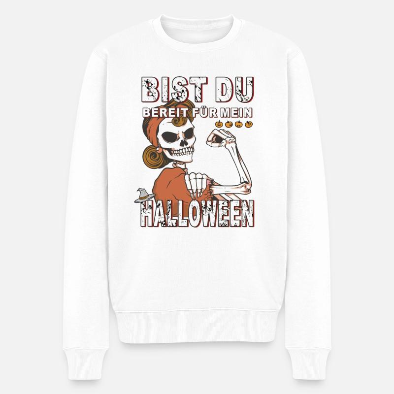 HALLOWEEN - Männer Premium Bio Pullover - Weiß