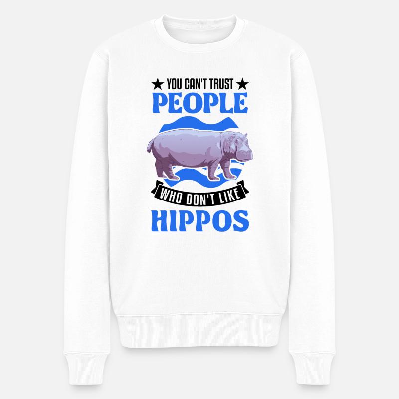 Hippo Lover Hippo Hippo Hippo - Pull Premium bio Homme - blanc
