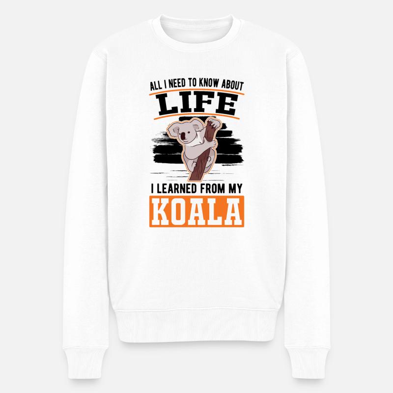 Koala Cadeau Koala Ours - Pull Premium bio Homme - blanc