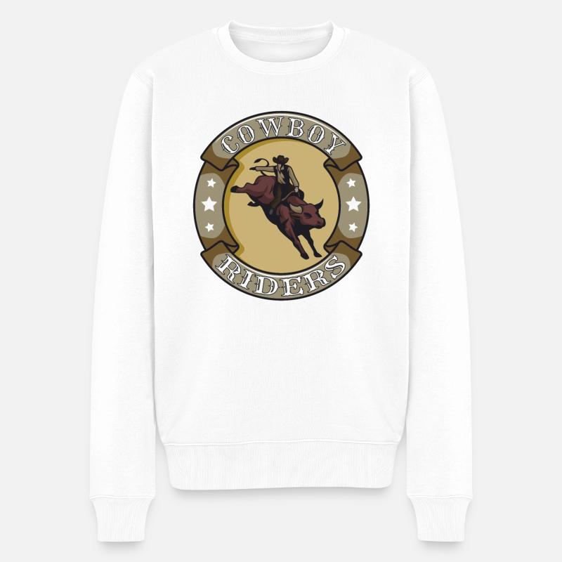 CAVALIERS COWBOYS - Pull Premium bio Homme - blanc