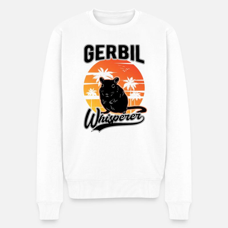 Gerbil Flüsterer Rennratte Geschenk Rennmaus - Männer Premium Bio Pullover - Weiß
