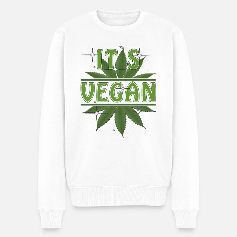 HEMP ITS VEGAN - Männer Premium Bio Pullover - Weiß