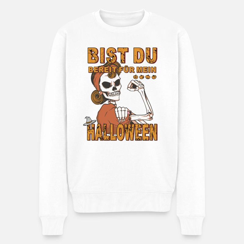HALLOWEEN - Männer Premium Bio Pullover - Weiß