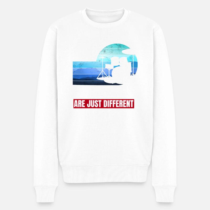 lustiger Schlagzeuger Spruch - Männer Premium Bio Pullover - Weiß