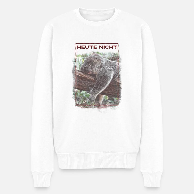 Heute Nicht Süßer Schlagfender Koala - Männer Premium Bio Pullover - Weiß