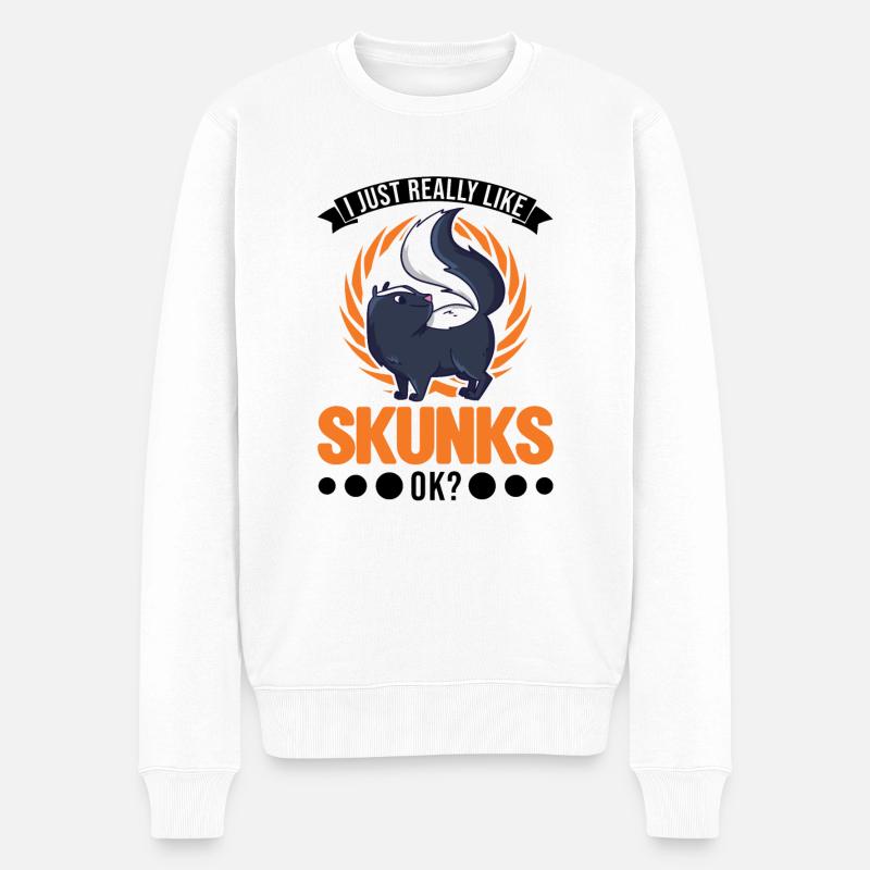 J’aime vraiment Skunks, ok Skunk - Pull Premium bio Homme - blanc