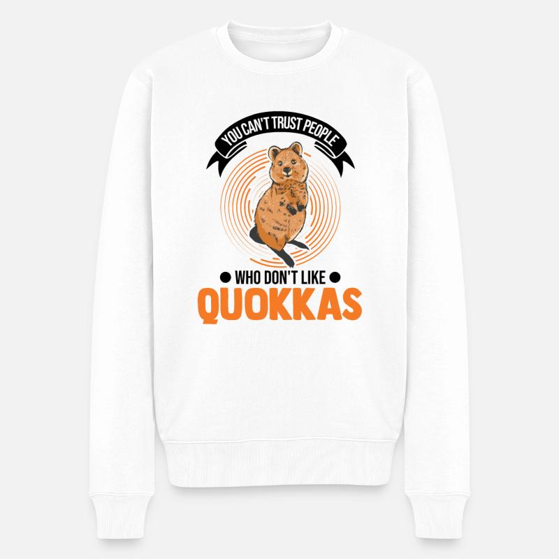 Quokka Geschenk Kurzschwanzkänguru - Männer Premium Bio Pullover - Weiß