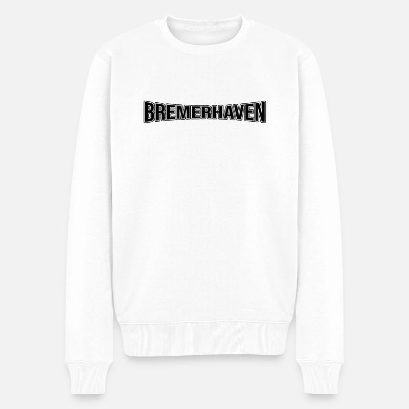 Bremerhaven - Männer Premium Bio Pullover - Weiß