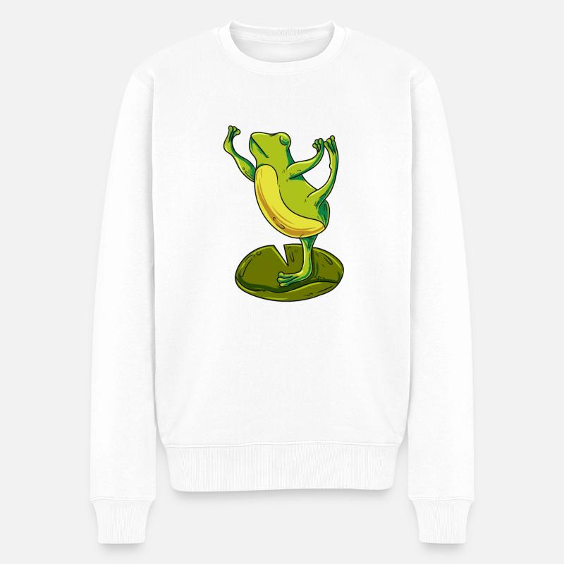 Yoga de la grenouille - Pull Premium bio Homme - blanc