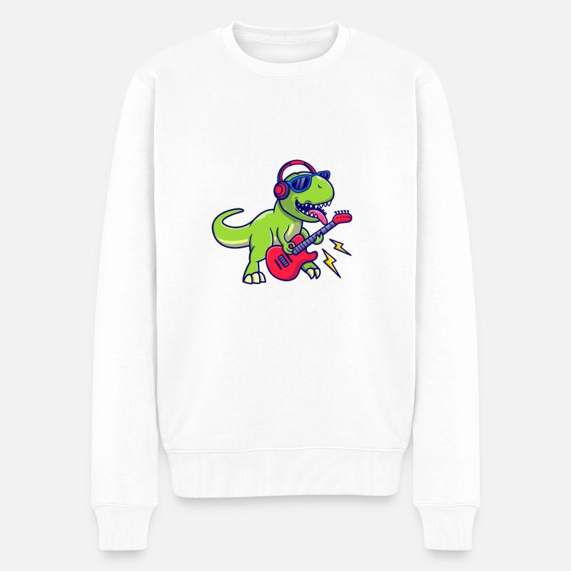 Dinosaur makes everything Possible - Männer Premium Bio Pullover - Weiß