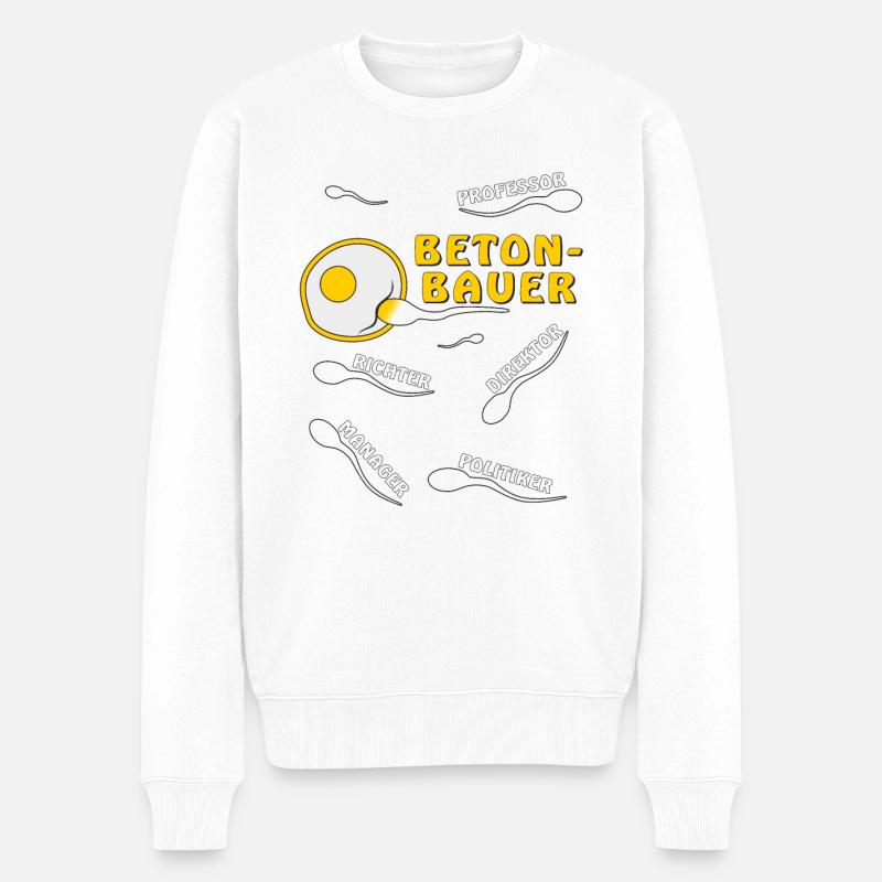 BETONBAUER - Männer Premium Bio Pullover - Weiß