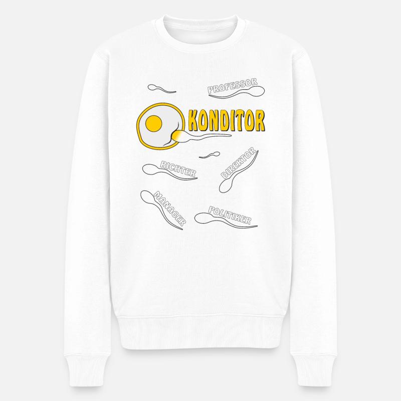 KONDITOR - Männer Premium Bio Pullover - Weiß