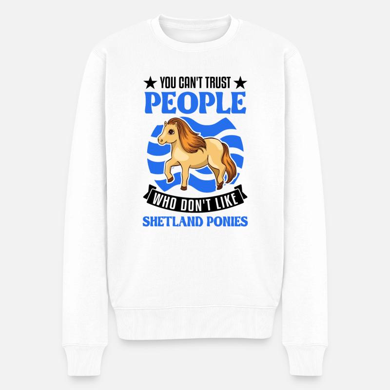 Shetland Pony Cadeau Shetty - Pull Premium bio Homme - blanc