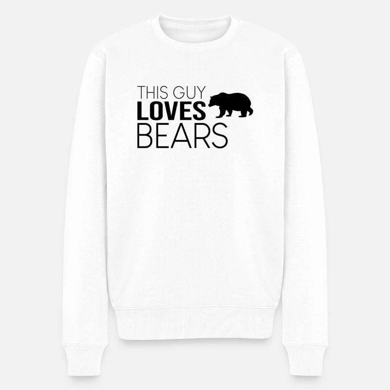 Ce gars aime les ours - Pull Premium bio Homme - blanc