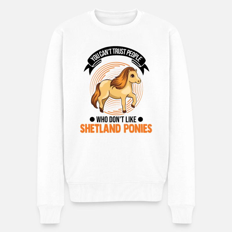 Shetland Pony Geschenk Shetty - Männer Premium Bio Pullover - Weiß