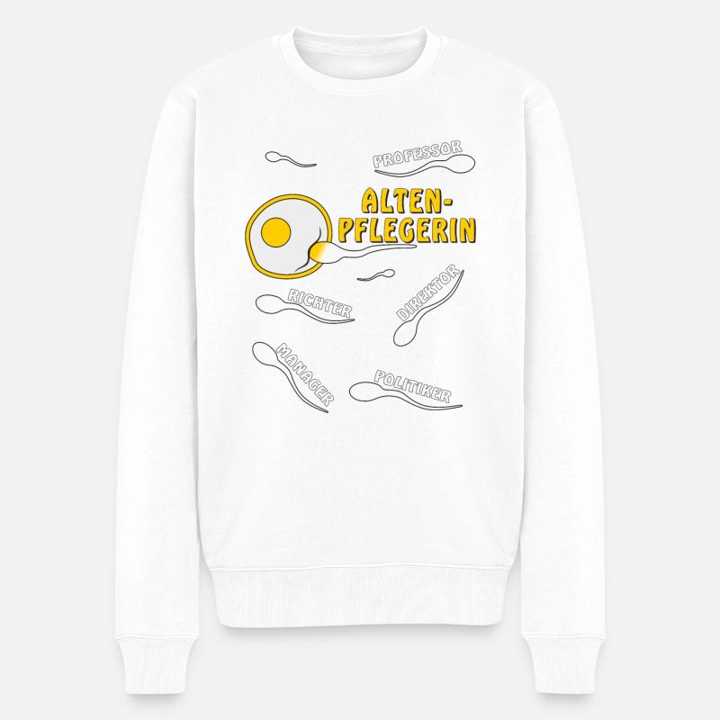 ALTENPFLEGERIN - Männer Premium Bio Pullover - Weiß