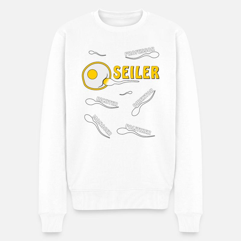 SEILER - Männer Premium Bio Pullover - Weiß