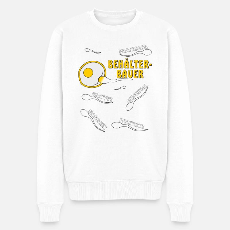 BEHÄLTERBAUER - Männer Premium Bio Pullover - Weiß