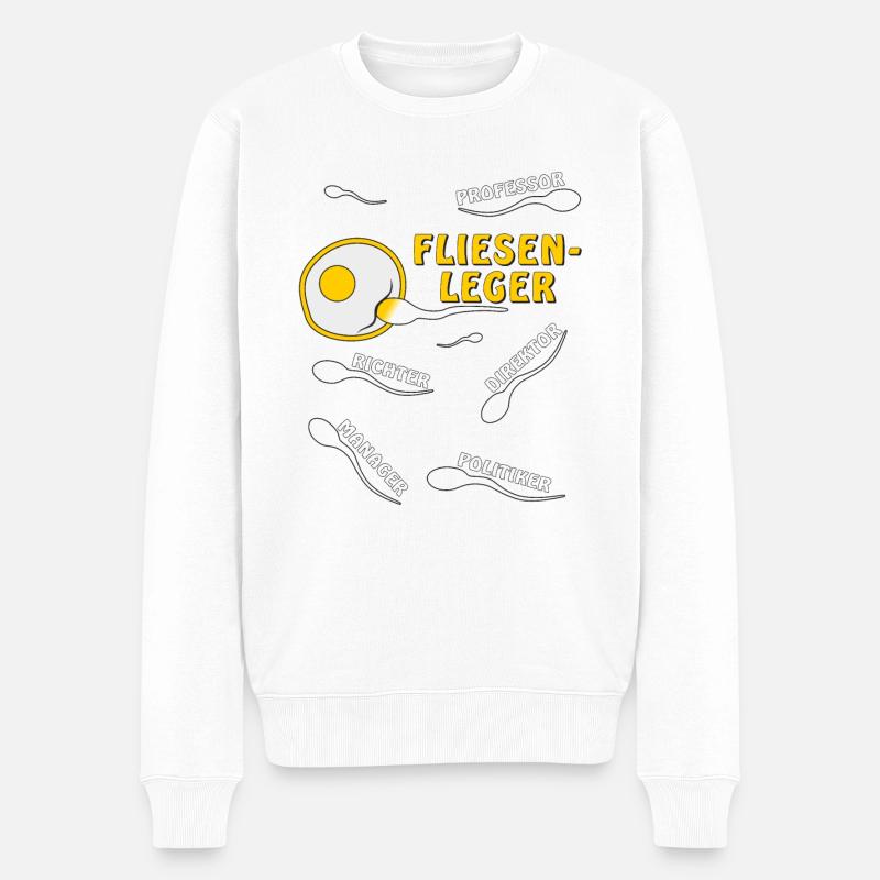 FLIESENLEGER - Männer Premium Bio Pullover - Weiß