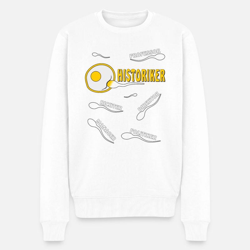 HISTORIKER - Männer Premium Bio Pullover - Weiß