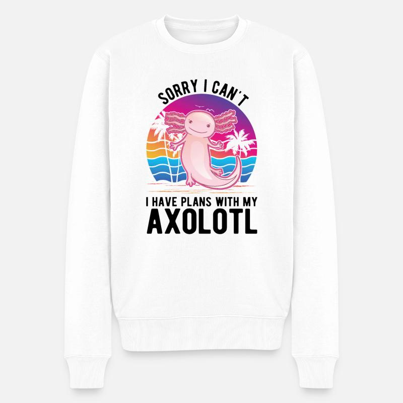 Axolotl Geschenk Schwanzlurch - Männer Premium Bio Pullover - Weiß